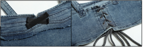 Bow Lace Up Denim Bustier Top