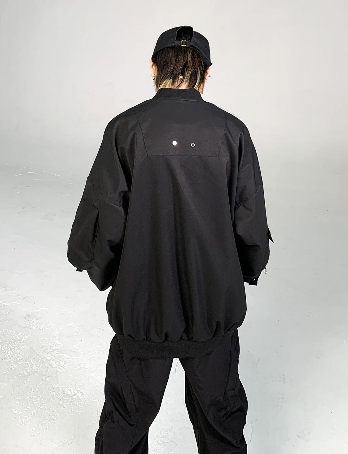 Zipper Tab Bomber Jacket