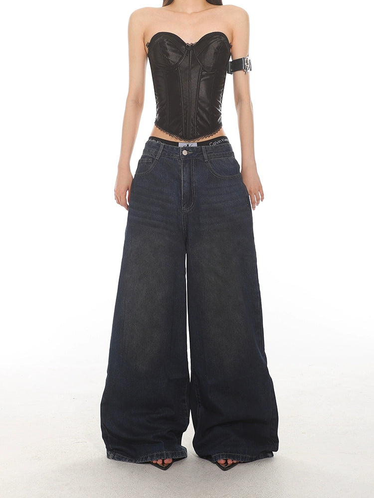 Ultra Wide Leg Denim Jeans
