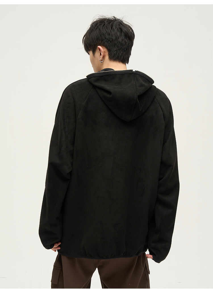 Techwear Side Zip Collar Hoodie
