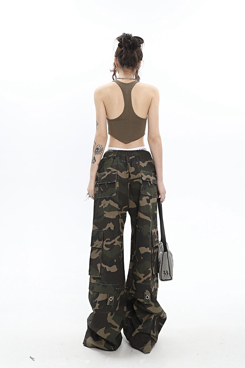 Camo Chain Cargo Pants