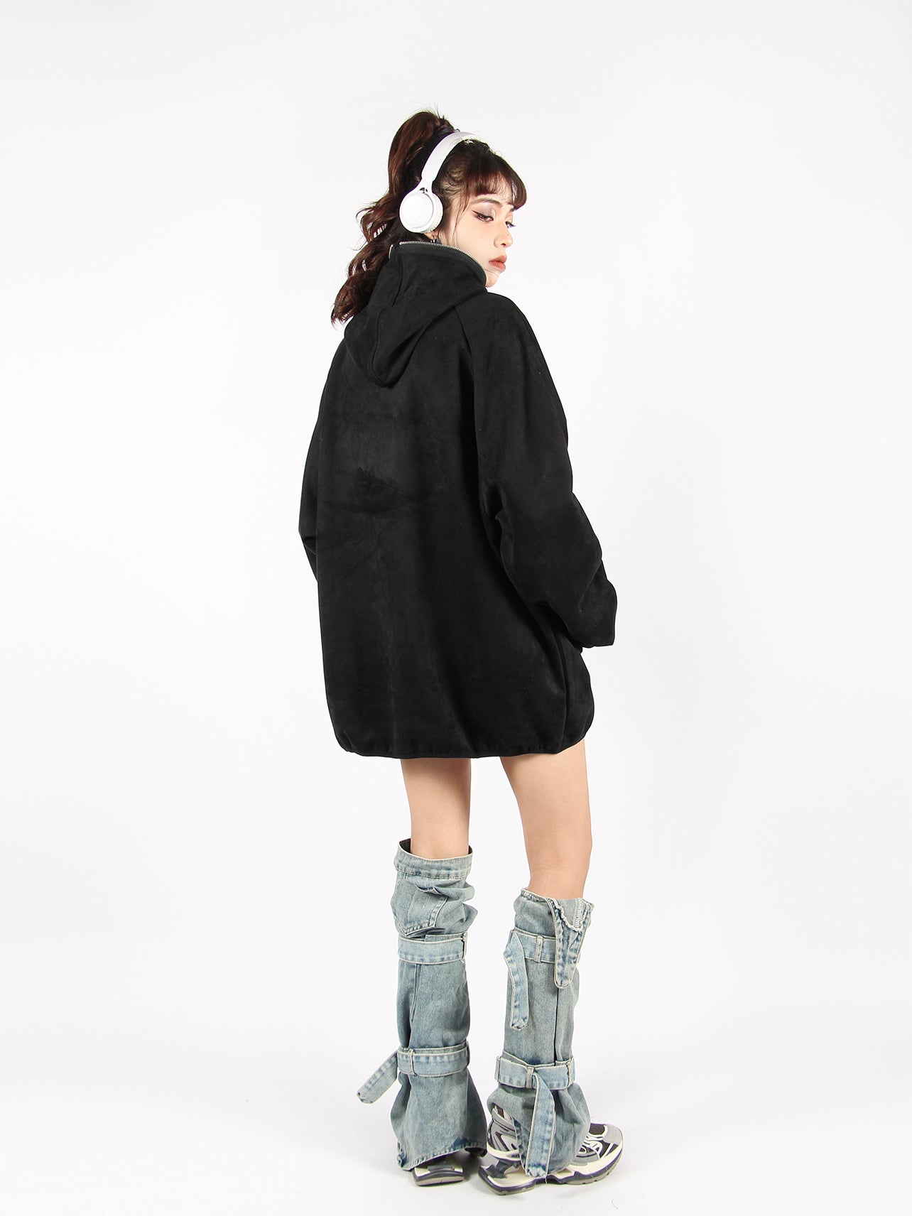 Side Zip Collar Hoodie