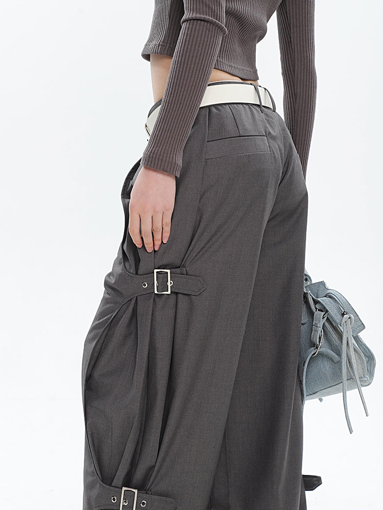 Buckled Wide Leg Pants