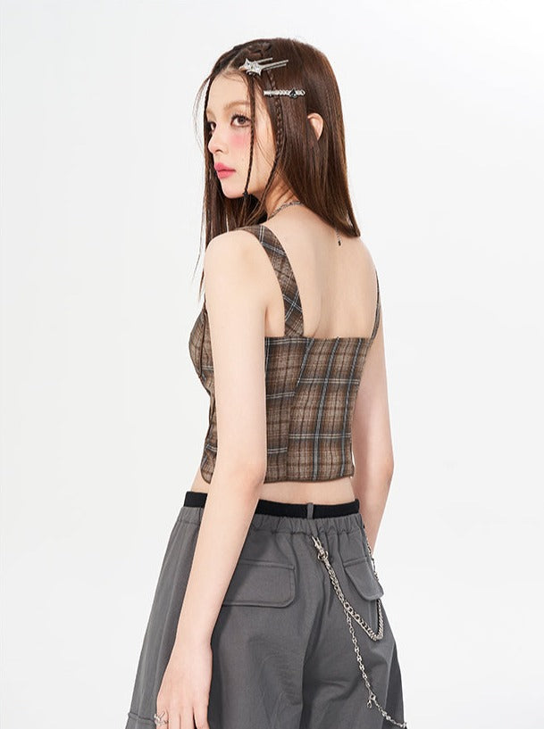 Plaid Corset Top