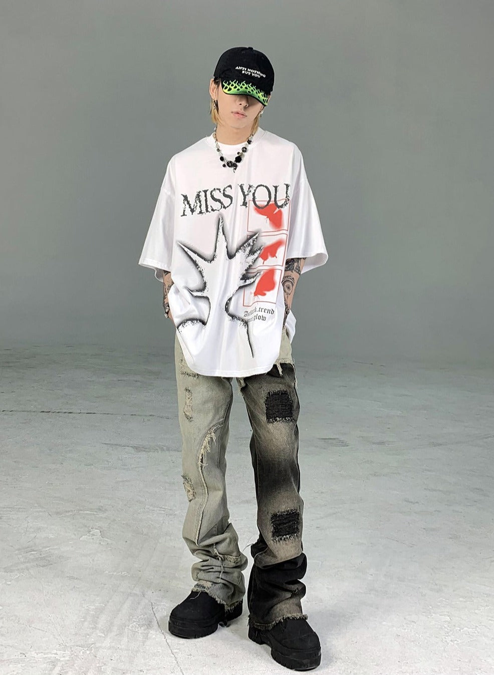 Deconstructed Contrast Destroyed Jeans