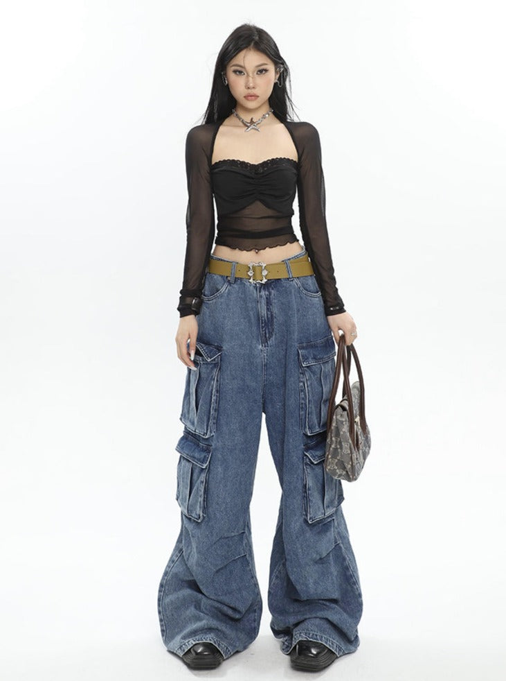 Sweetheart Mesh Long Sleeve Top