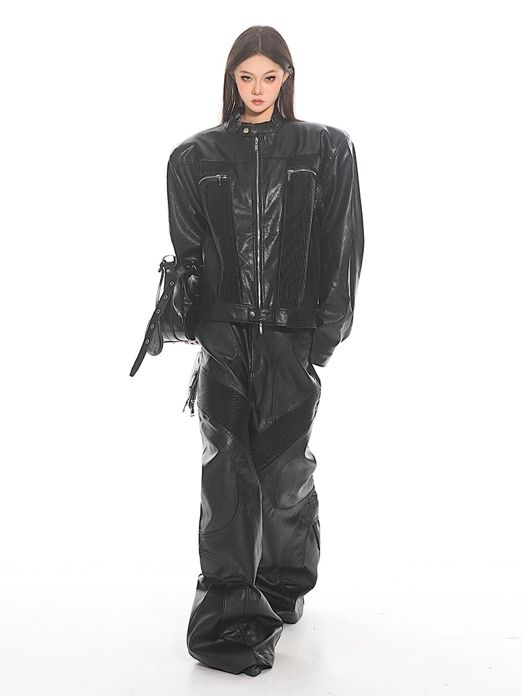 Faux Leather Moto Pants