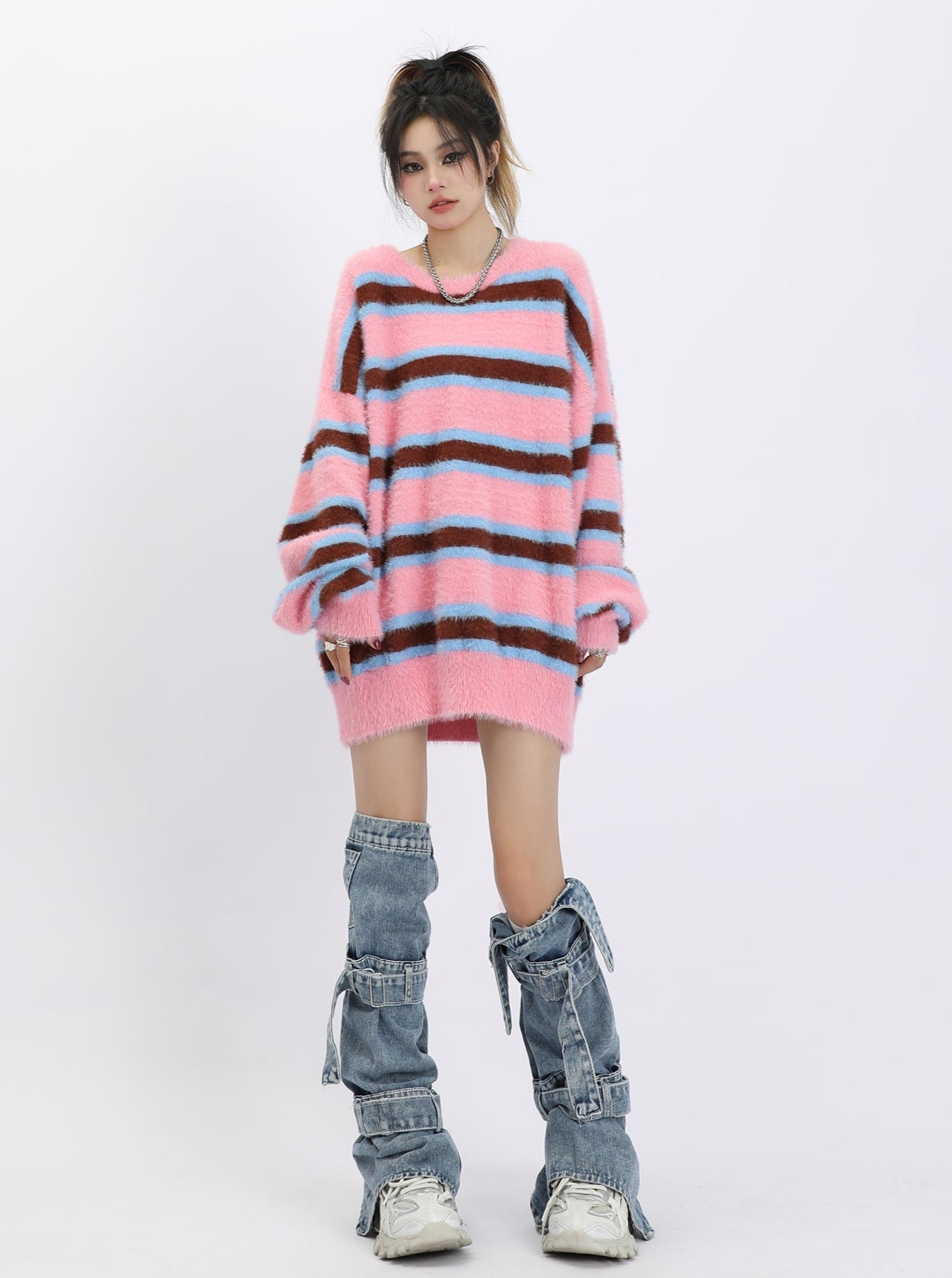 Fluffy Striped Sweater