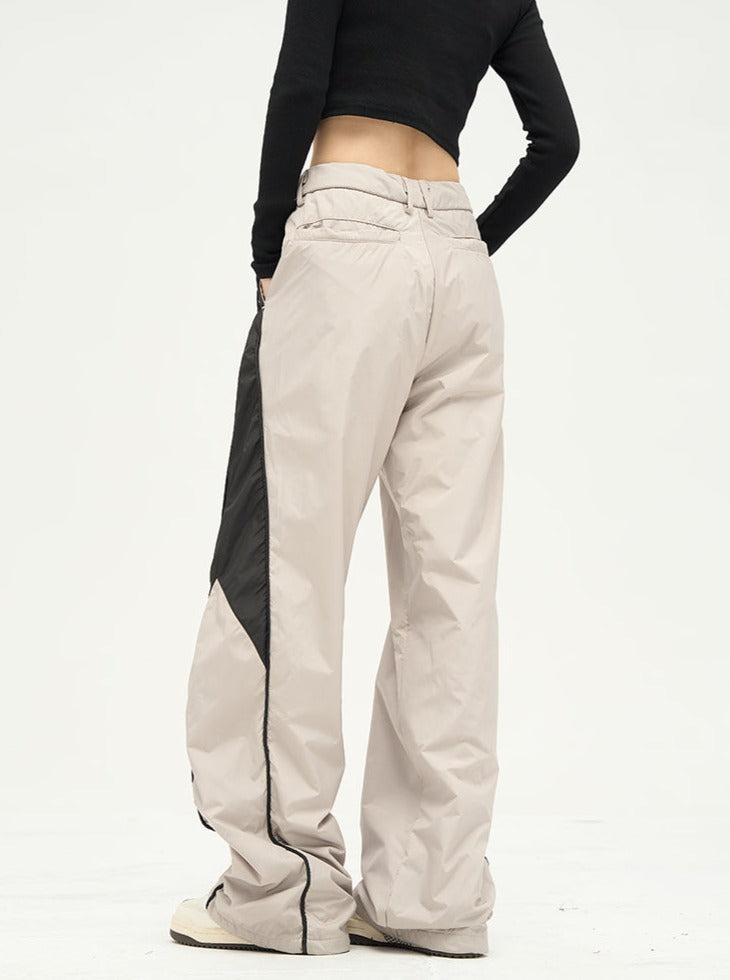 Contrast Wide Leg Track Pants