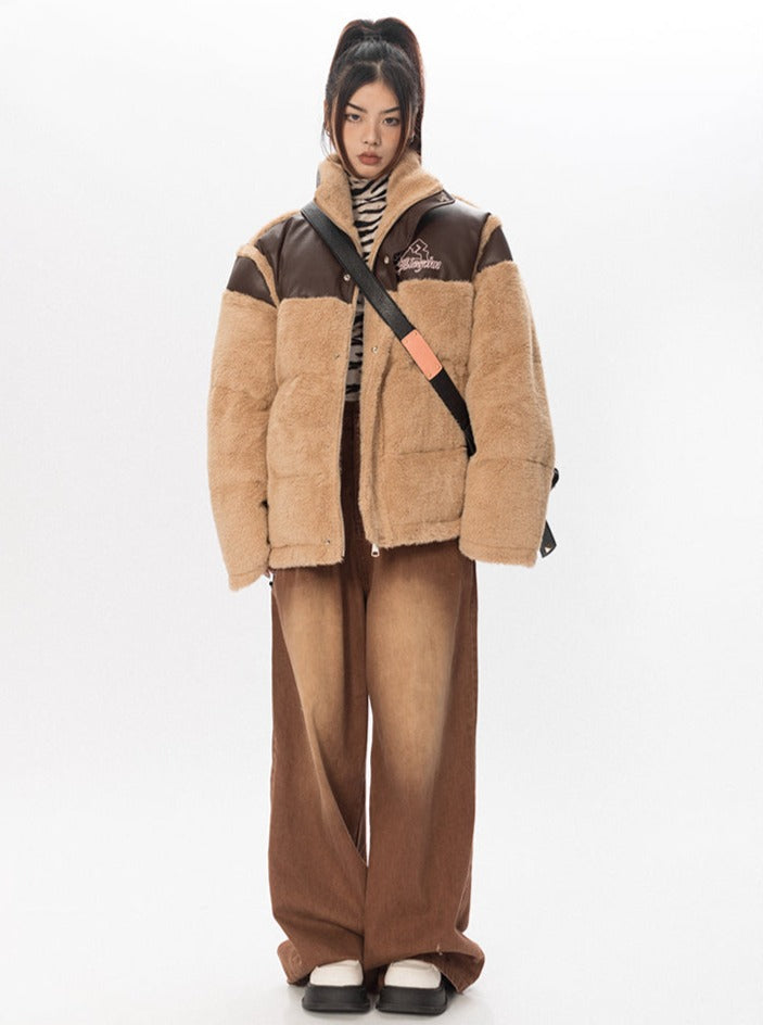 Plush Fur Pleather Jacket