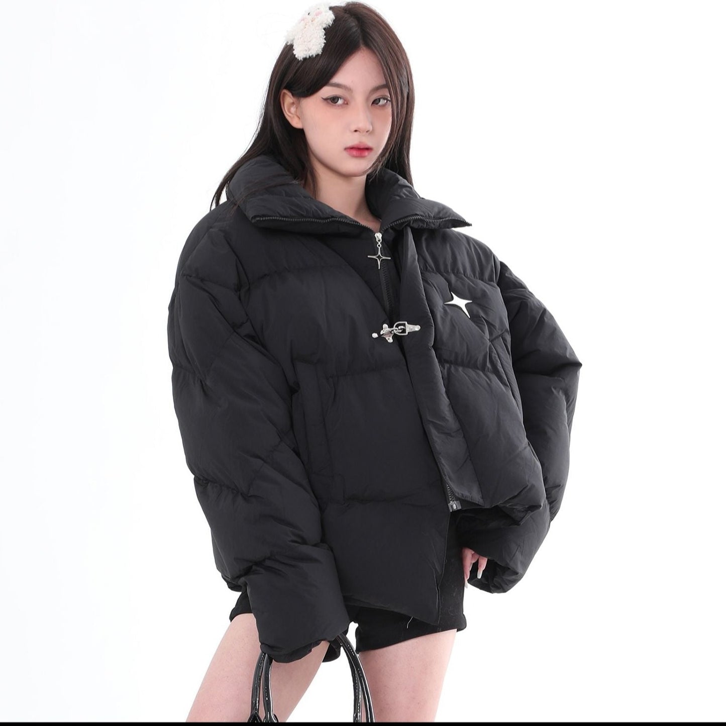 Buckle Closure Puffer Jacket