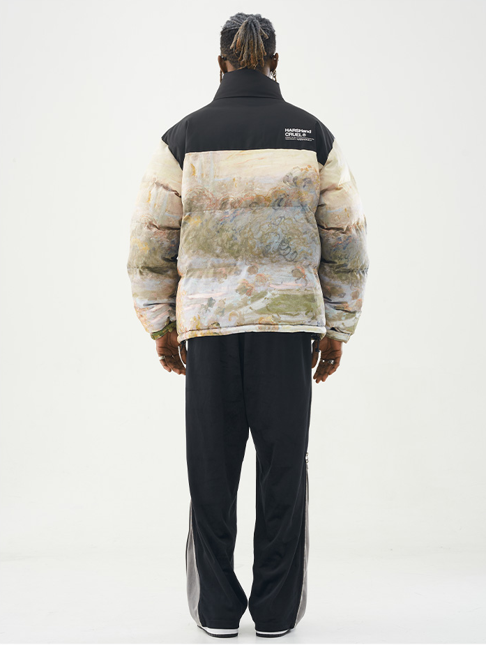 Abstract Down Puffer Jacket