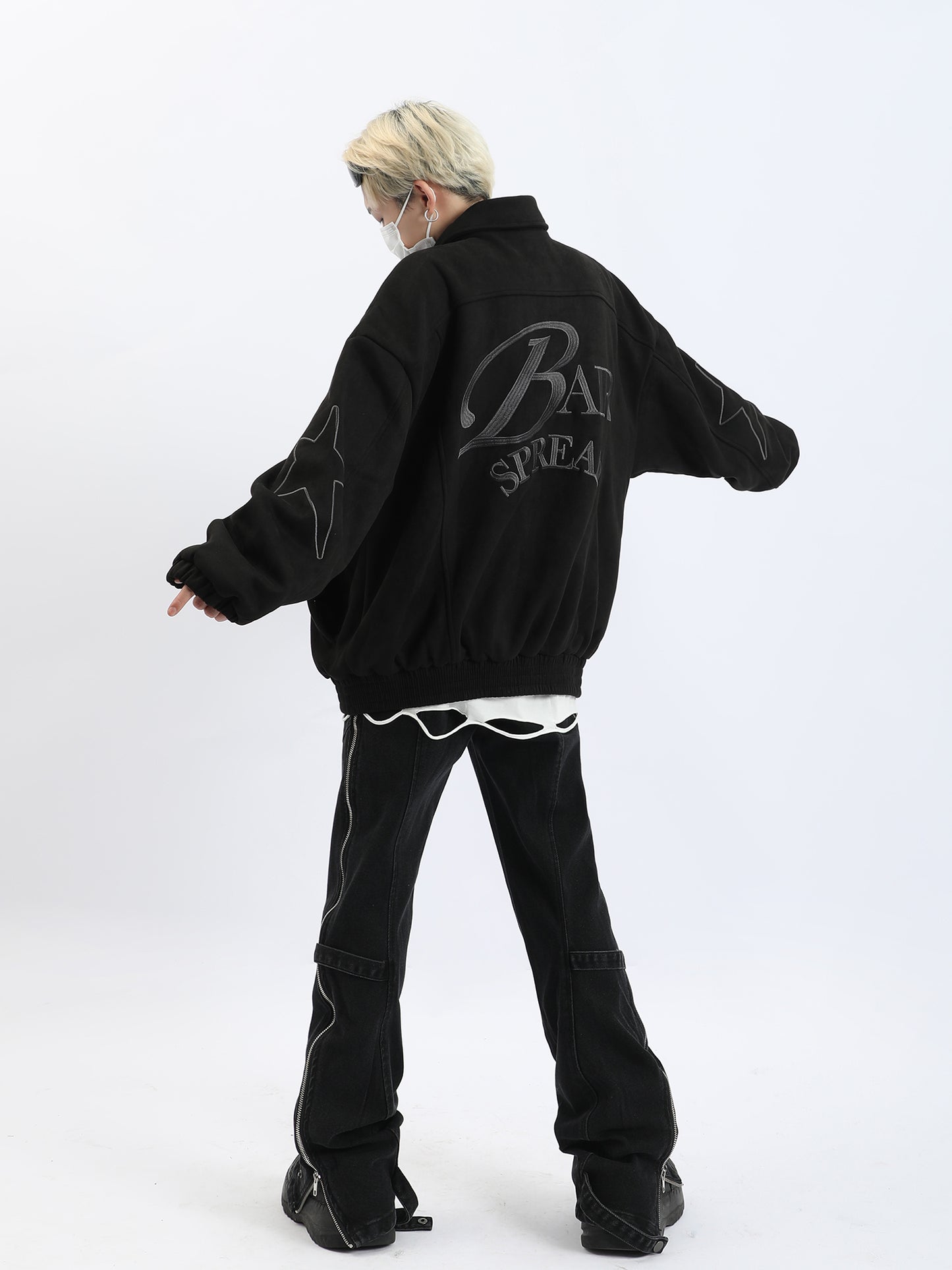 Snap Tabbed Side Zipper Jeans