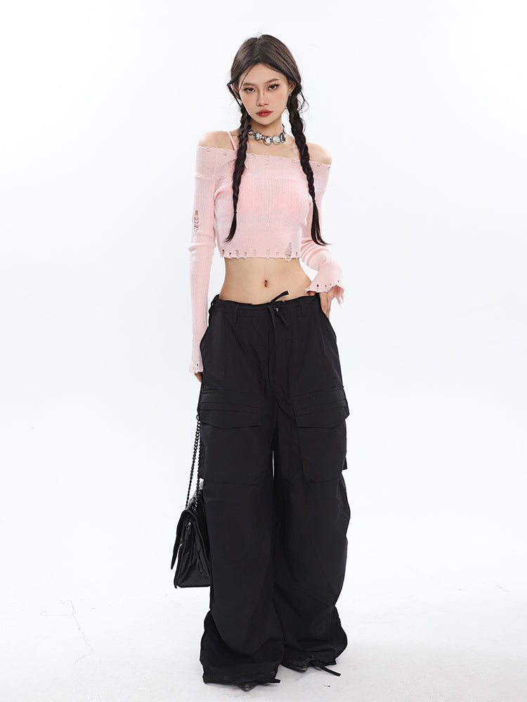 Slouchy Ruched Cargo Pants