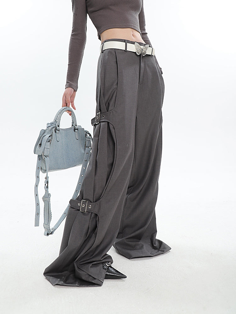 Buckled Wide Leg Pants