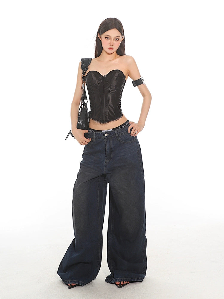 Ultra Wide Leg Denim Jeans