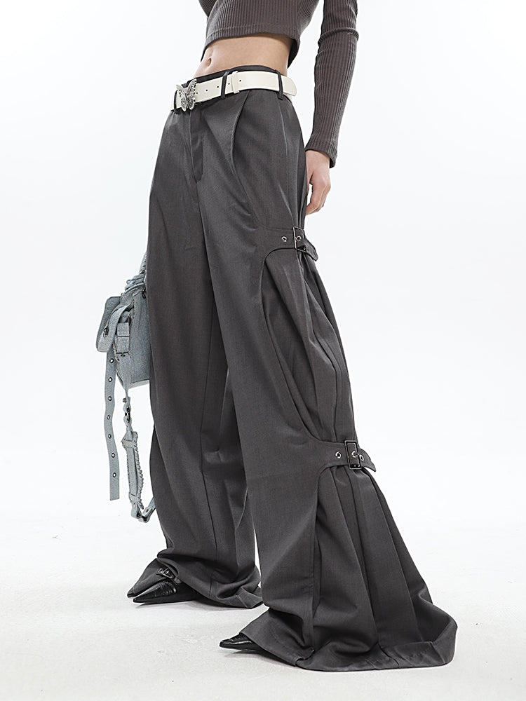 Buckled Wide Leg Pants