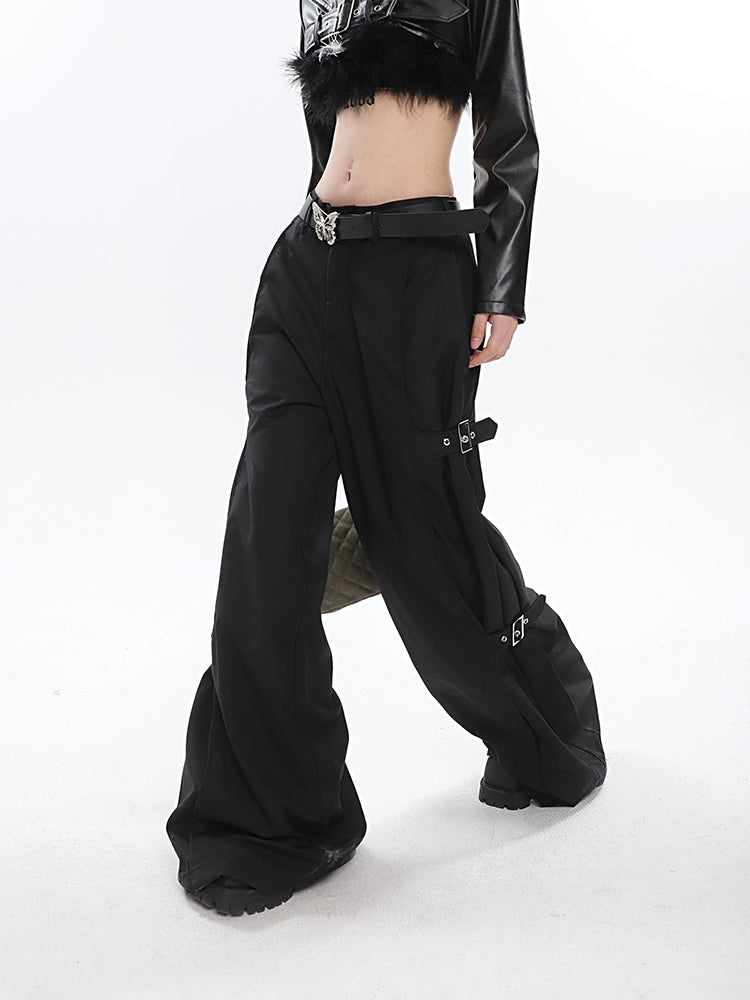 Buckled Wide Leg Pants