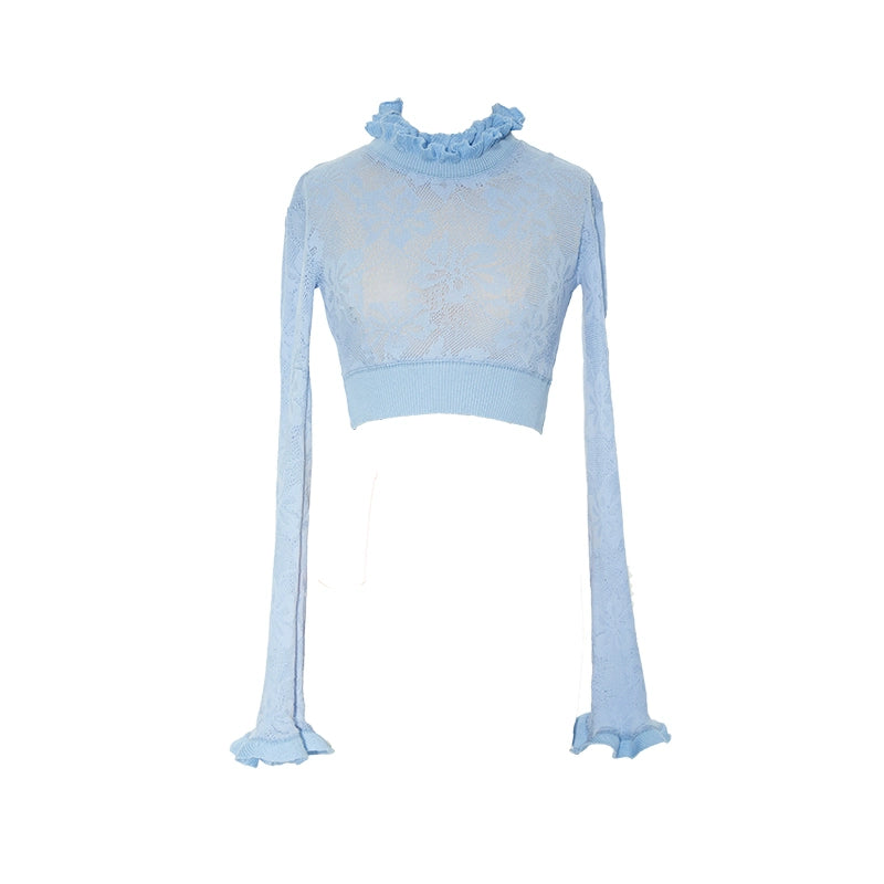 Azure Lace Crop Top