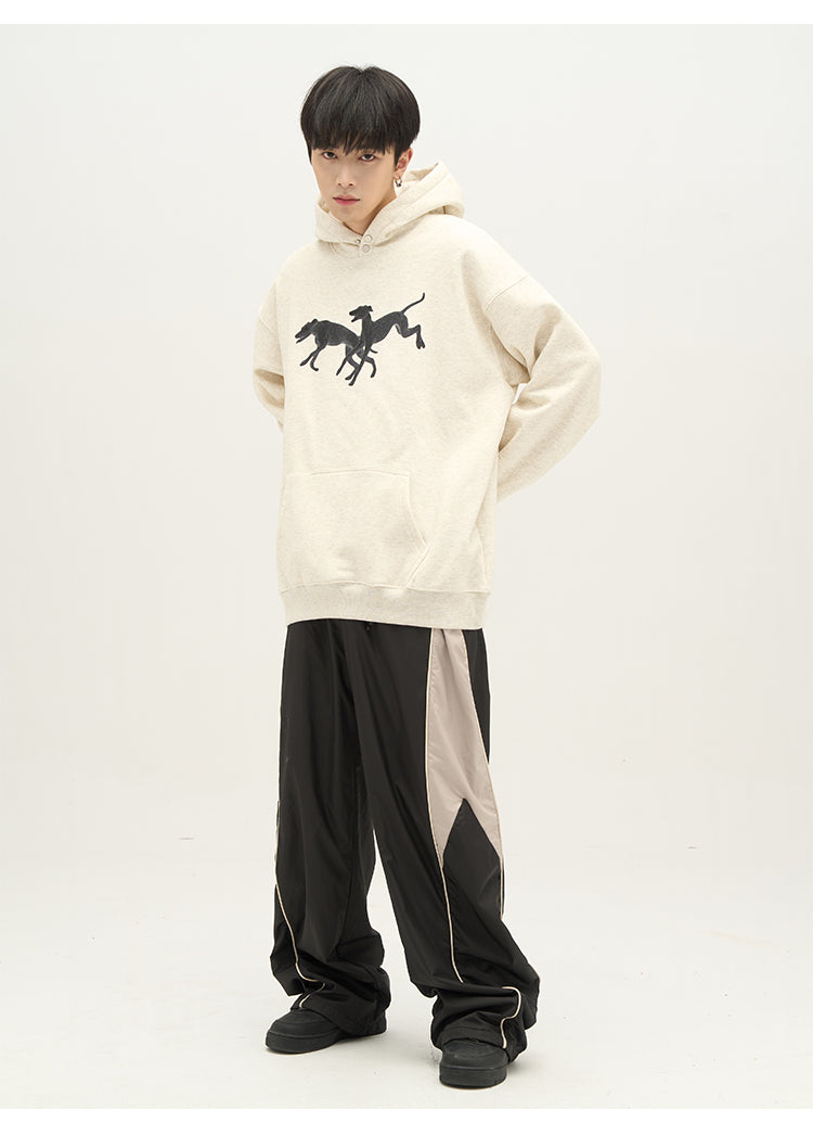 Contrast Wide Leg Track Pants