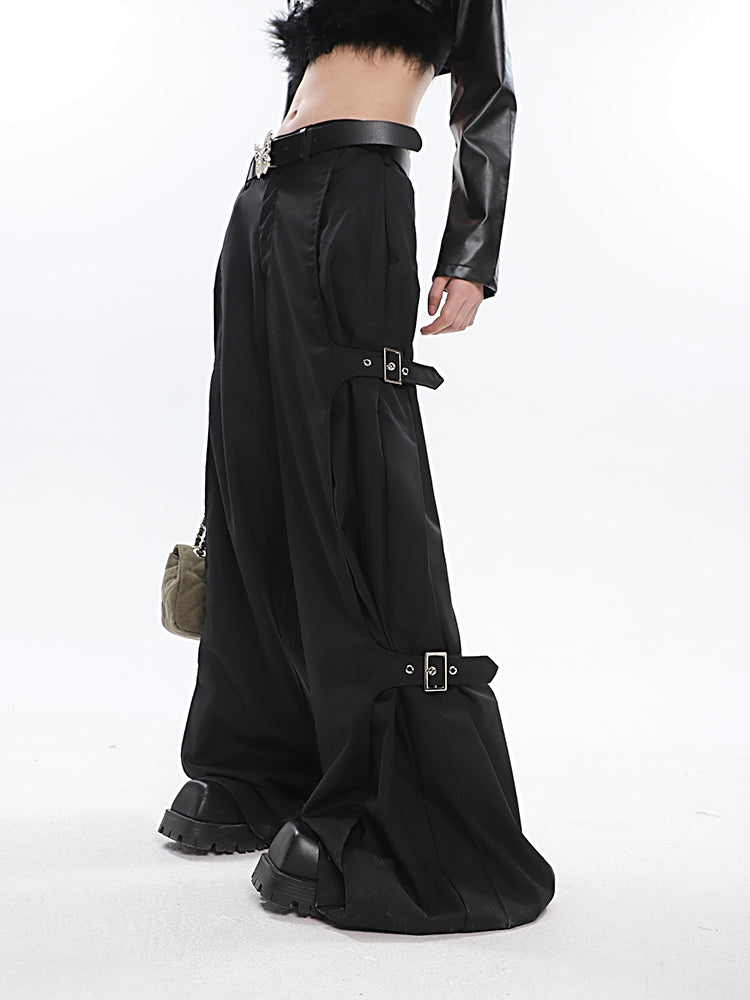 Buckled Wide Leg Pants