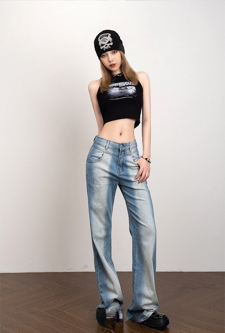 Graphic Ribbed Crop Top