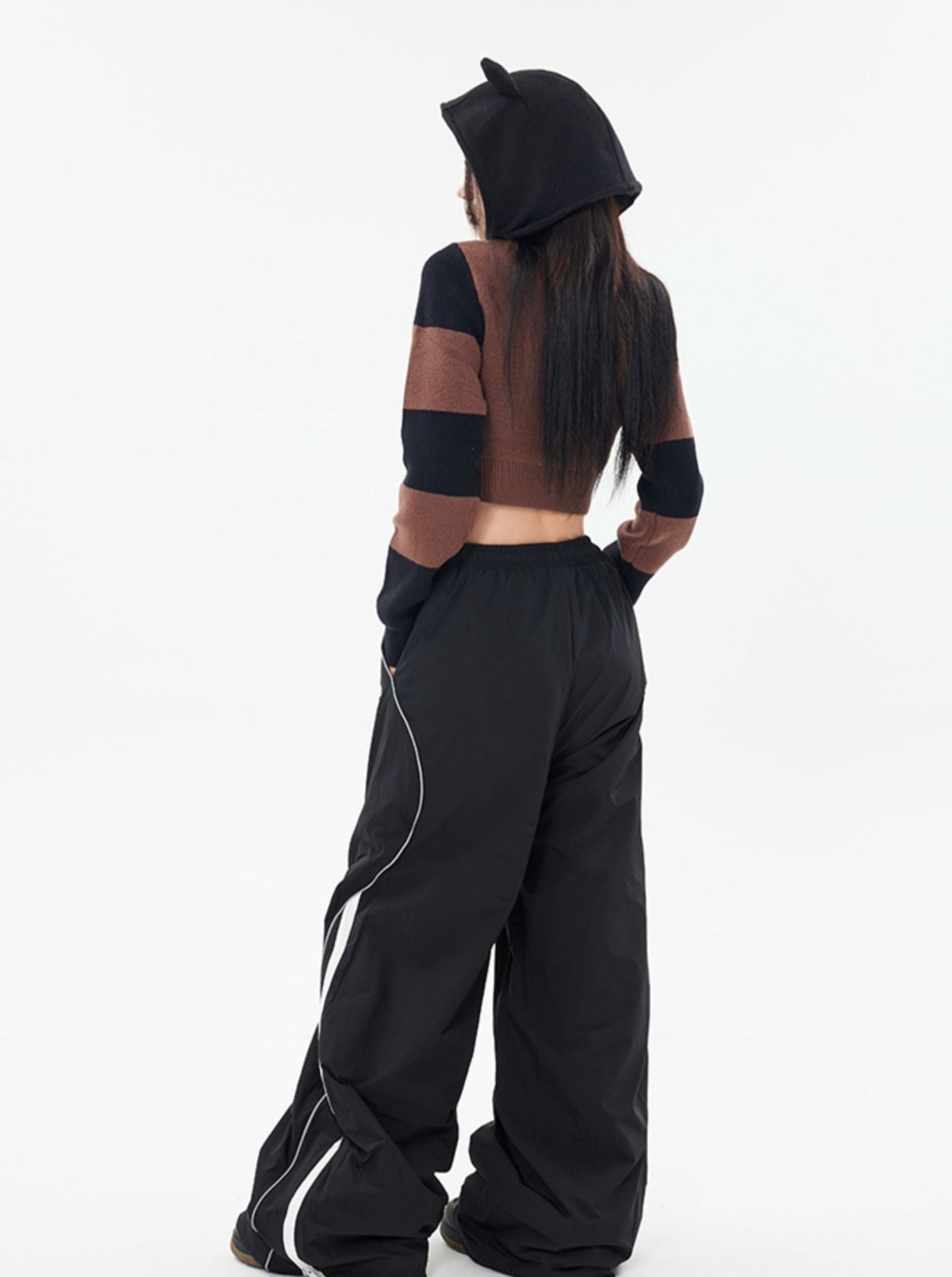 Star Striped Cropped Sweater