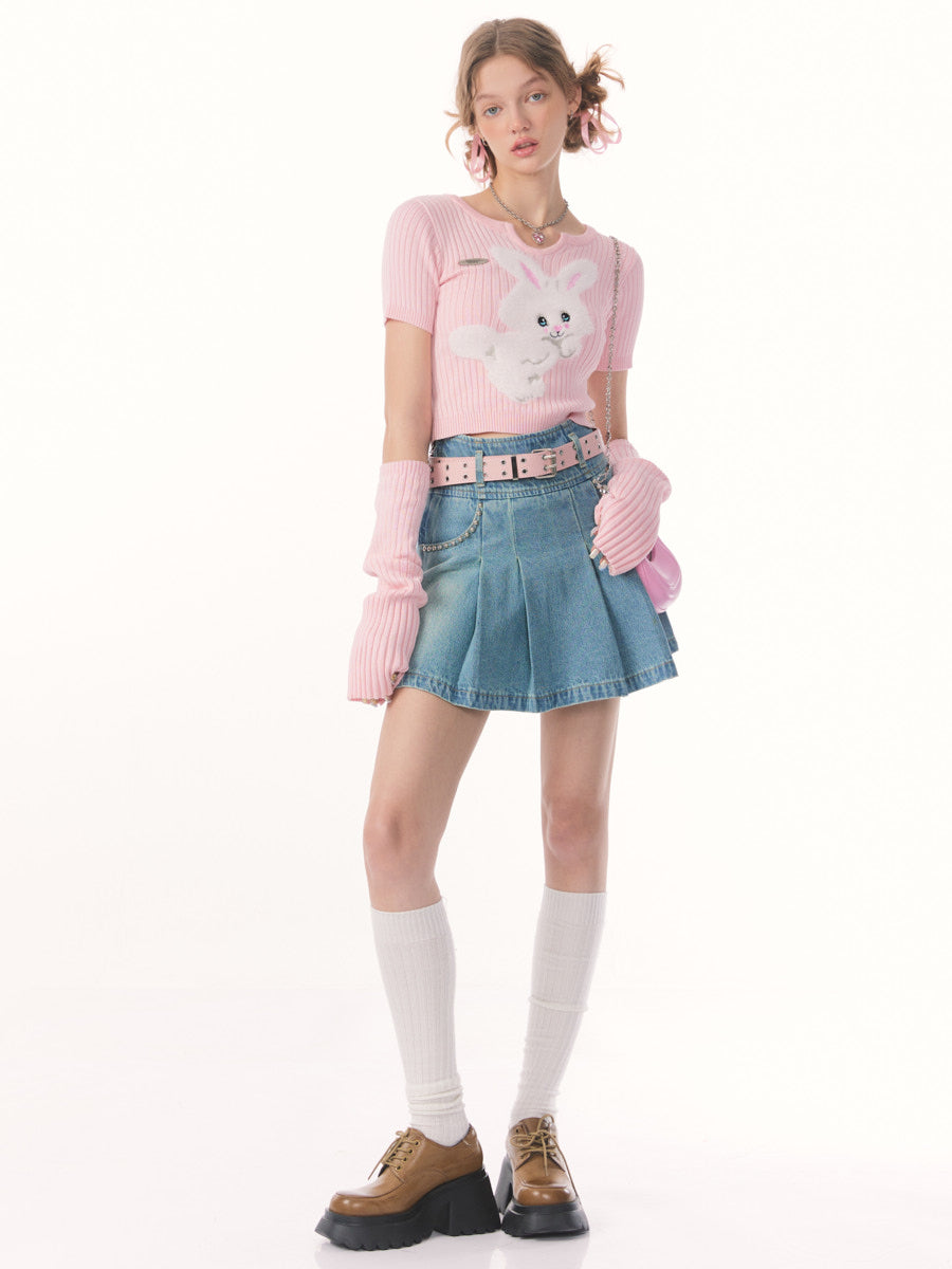 Knit Bunny Top with Sleeves