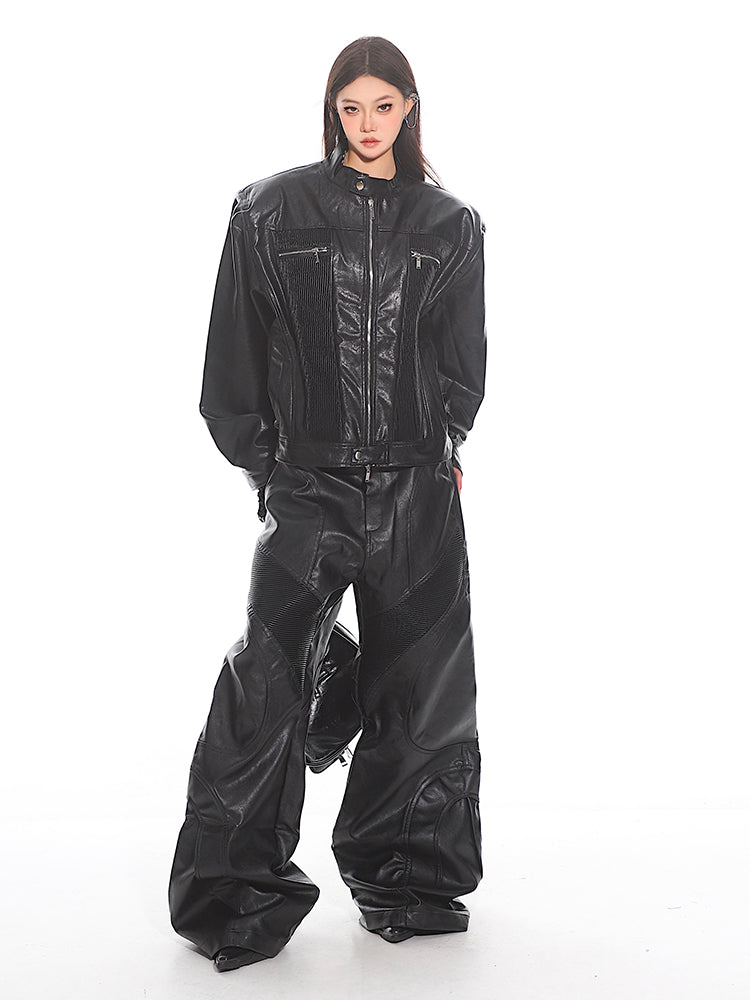 Faux Leather Moto Pants