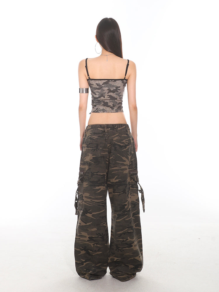 Camouflage Combat Strappy Cargo Pants