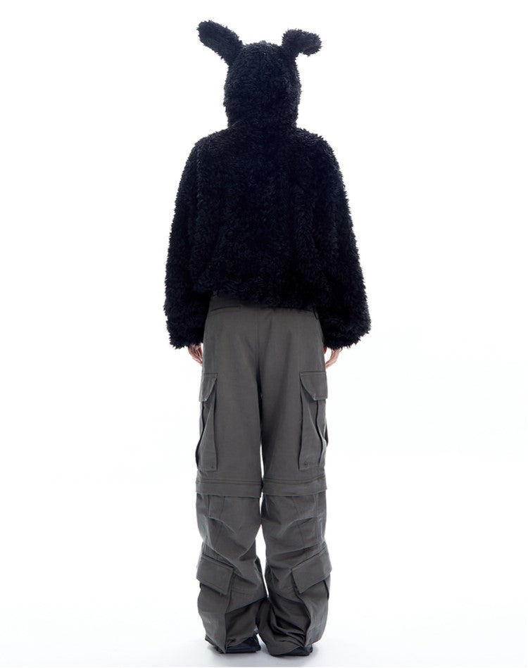 Bunny Ears Plush Hooded Jacket