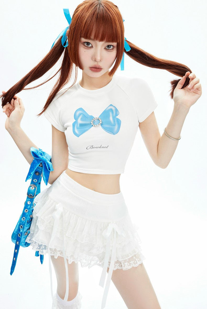 Bow Cropped Baby Tee