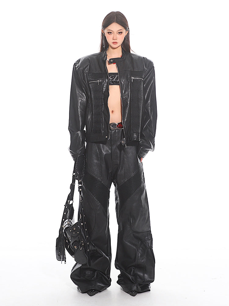 Faux Leather Moto Pants