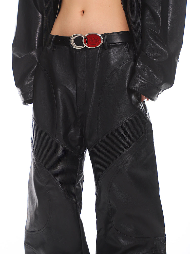 Faux Leather Moto Pants