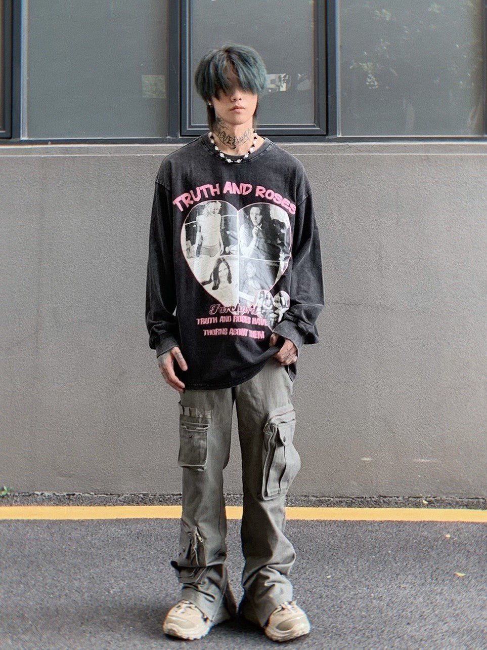 Truth And Roses Vintage Washed Long Sleeve Top