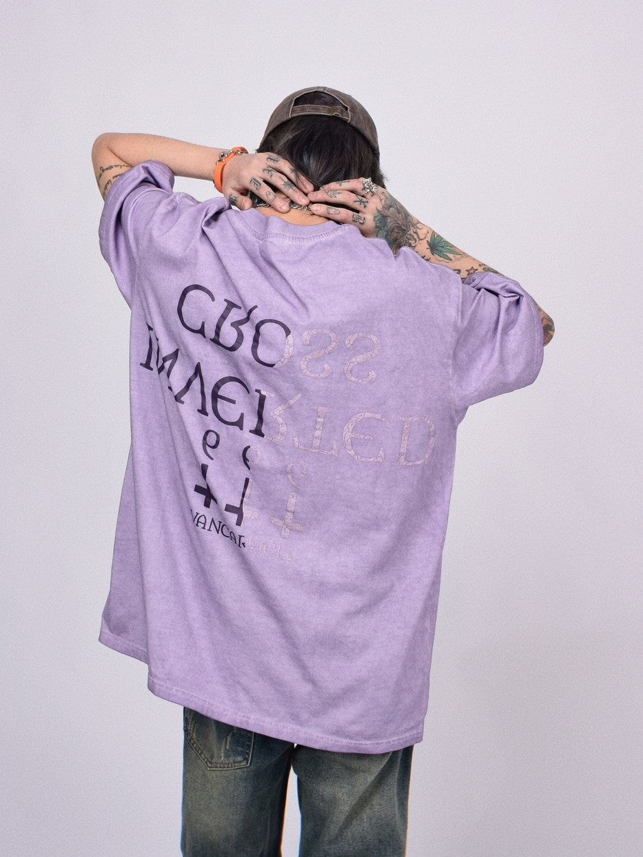 Goth Streetwear Inverted Cross Graphic T-Shirt