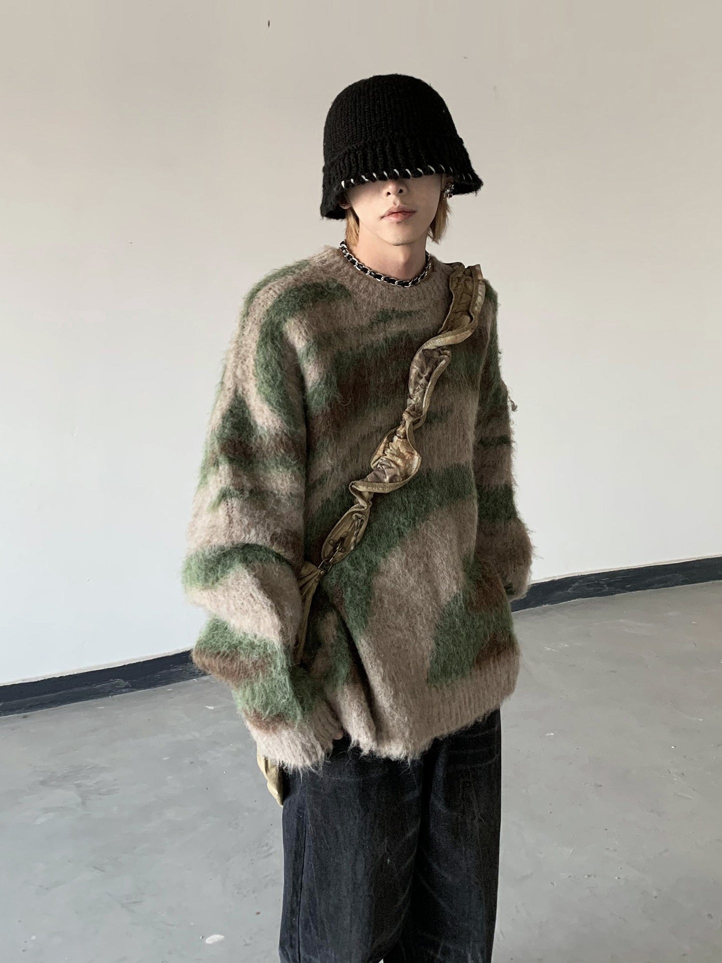 Goth Streetwear Horizons Mohair Blend Sweater