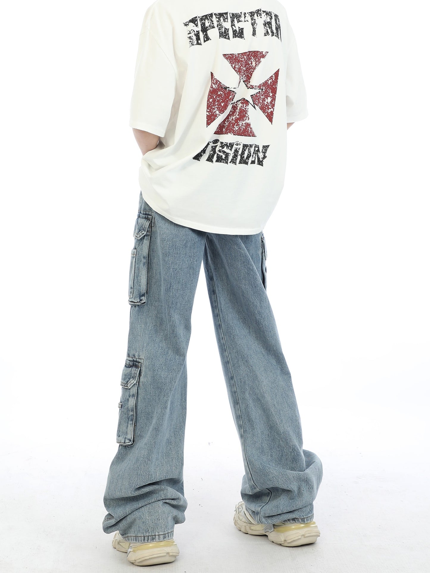 Wide Leg Relaxed Cargo Jeans