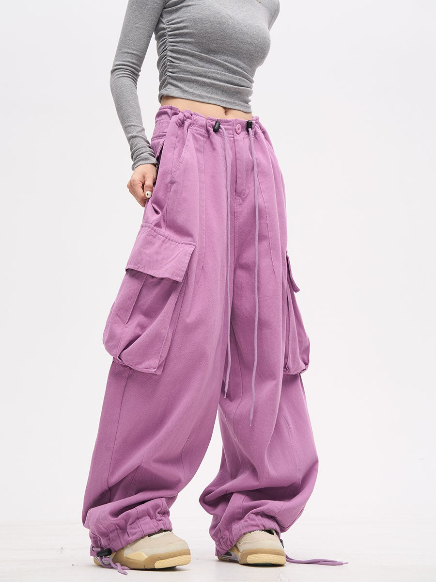 Pink Oversized Wide Leg Baggy Track Pants
