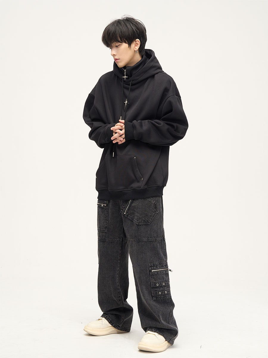 Loose Fit Zippered Cargo Jeans