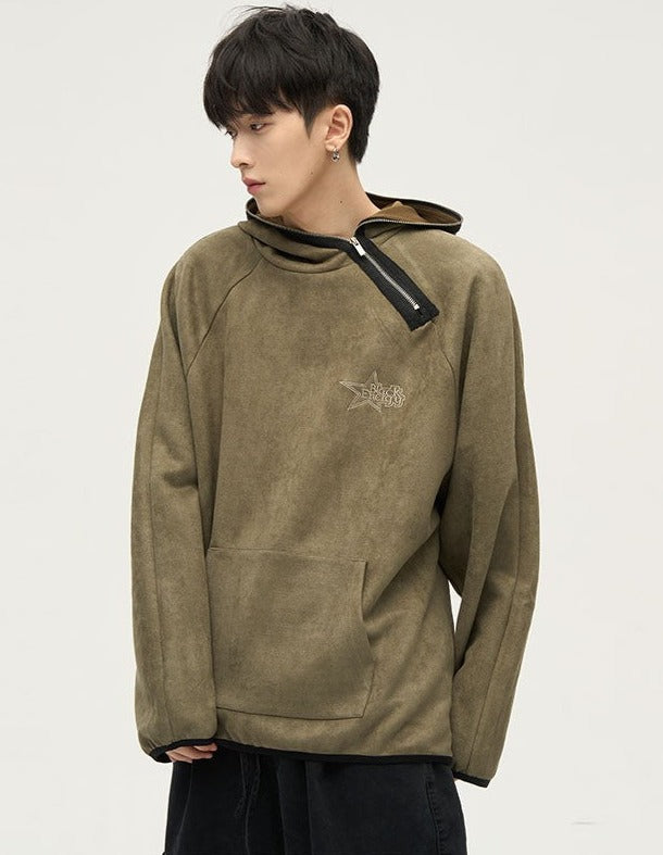 Streetwear Side Zip Collar Hoodie