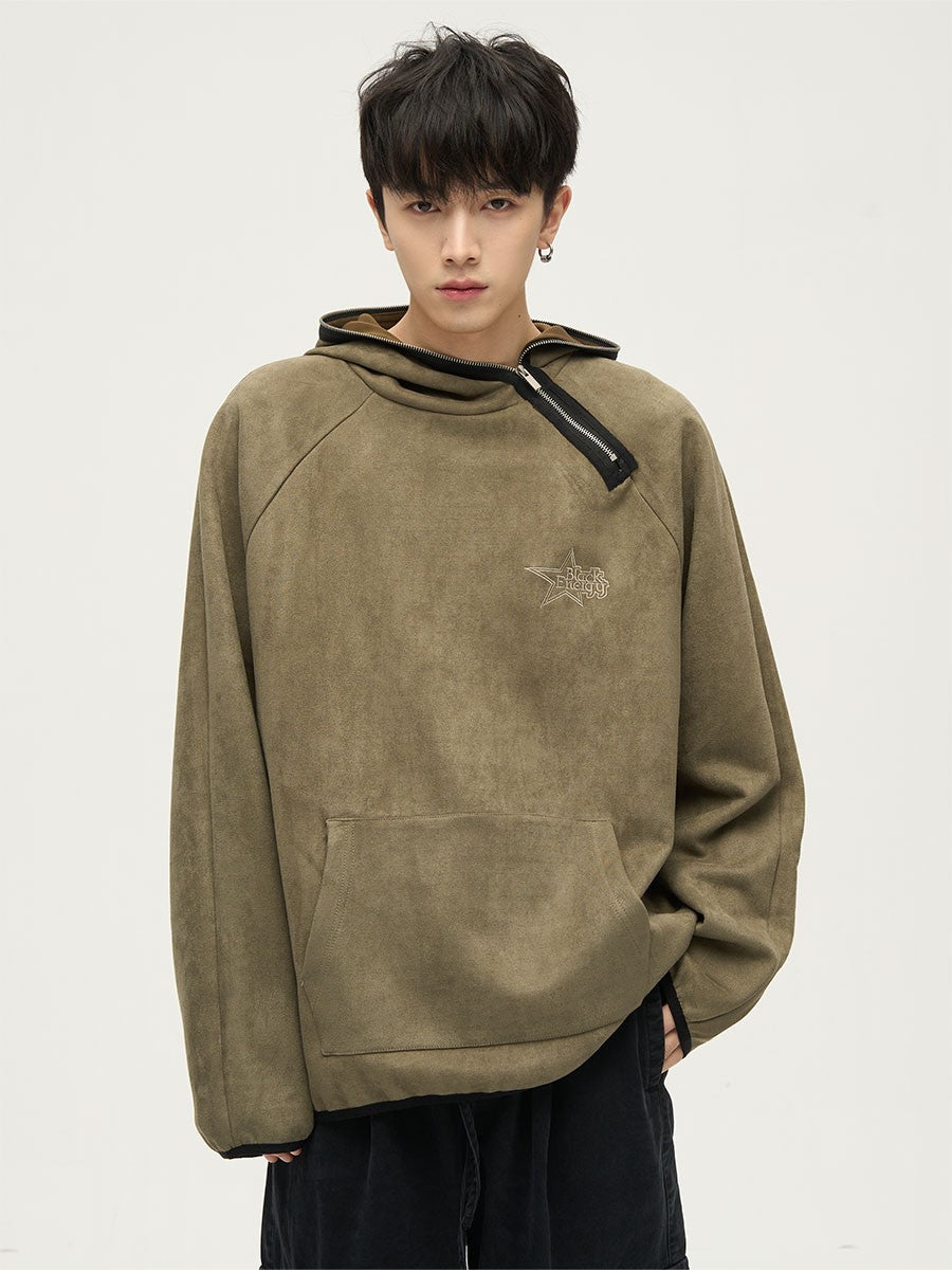 Techwear Side Zip Collar Hoodie