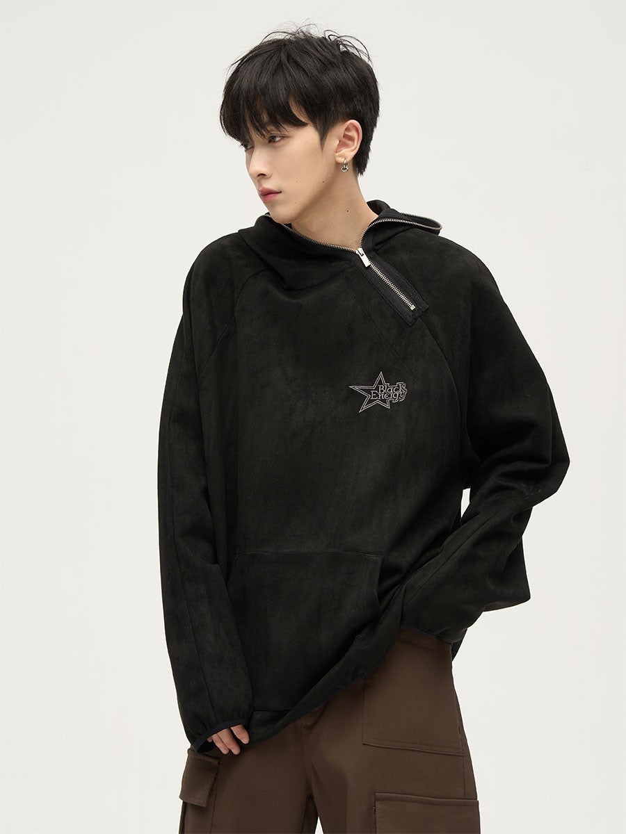 Techwear Side Zip Collar Hoodie