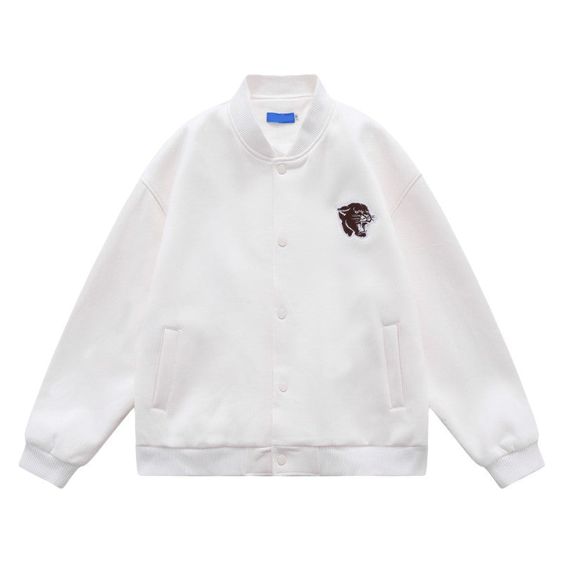 Panther Faux Suede Bomber Jacket