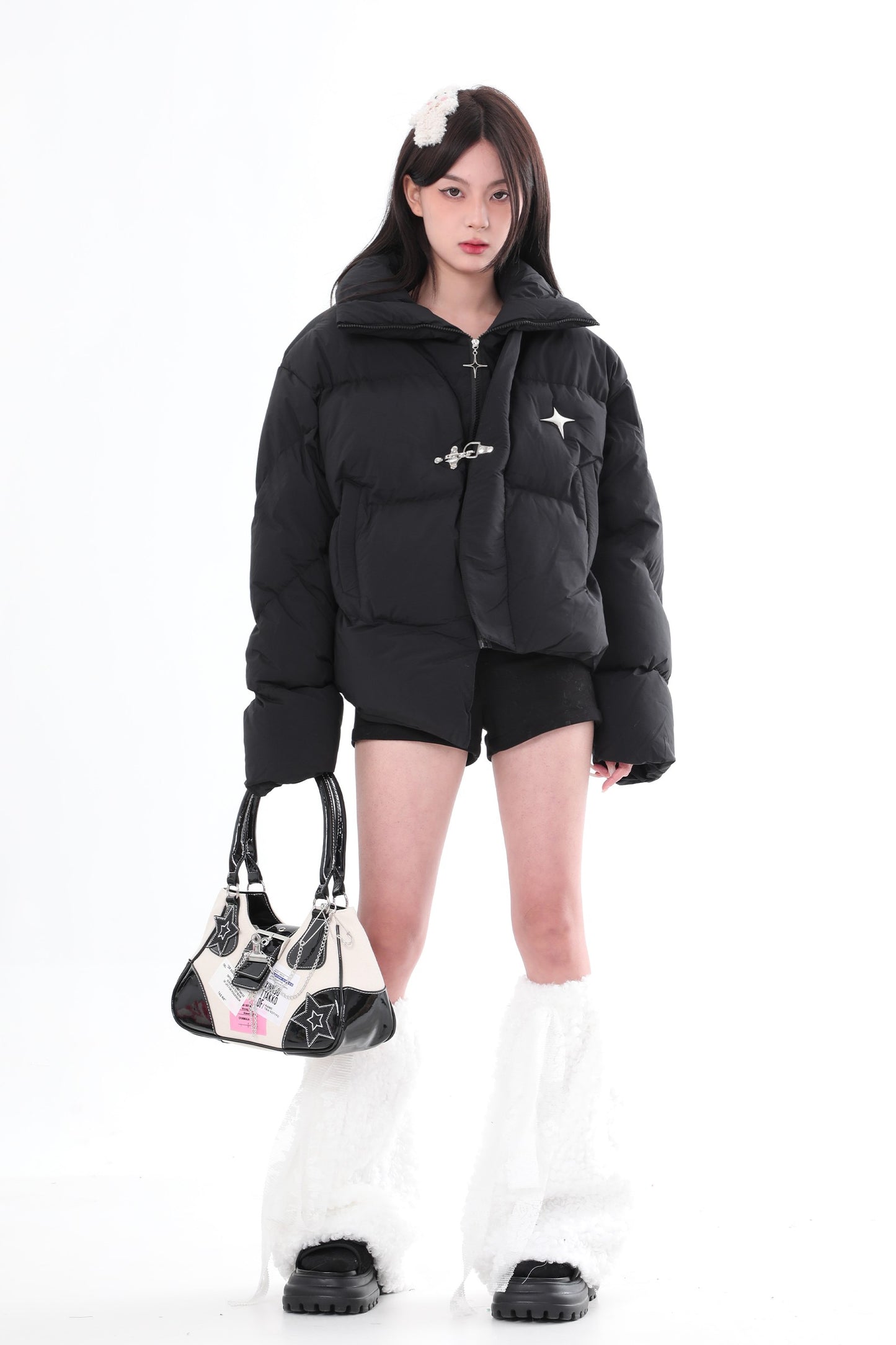 Buckle Closure Puffer Jacket