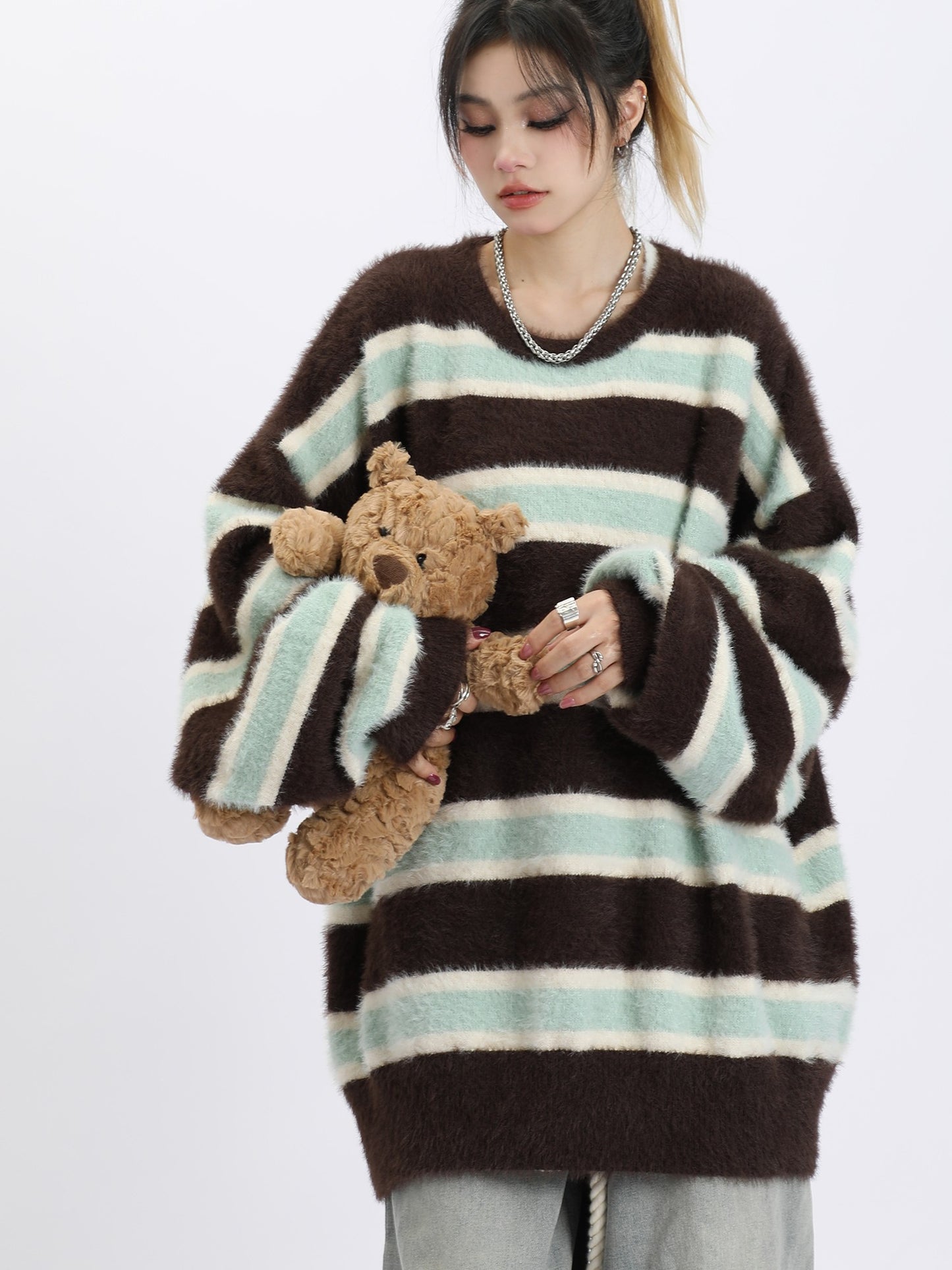 Fluffy Striped Sweater