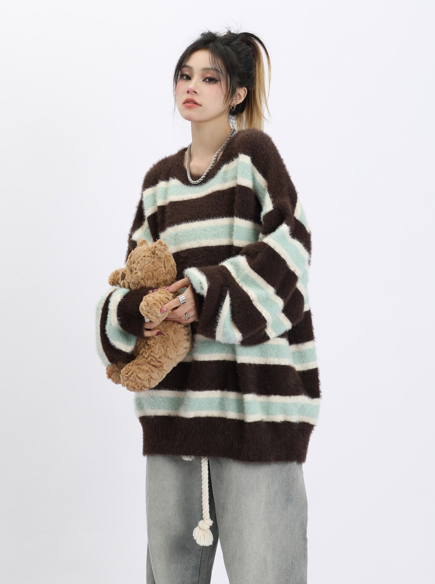 Fluffy Striped Sweater