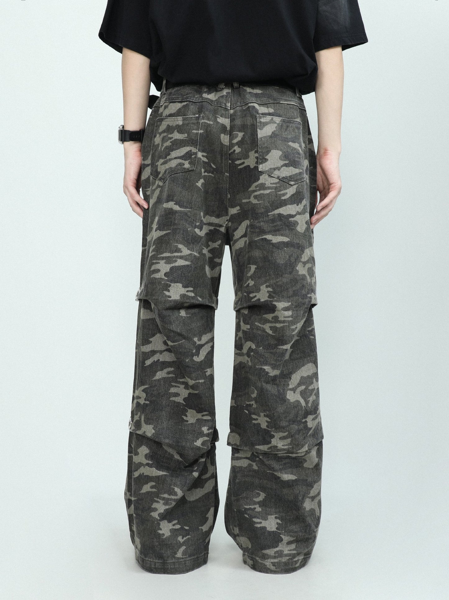 Wide Leg Camouflage Jeans