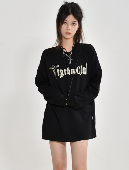Cross Graphic Long Sleeve Top