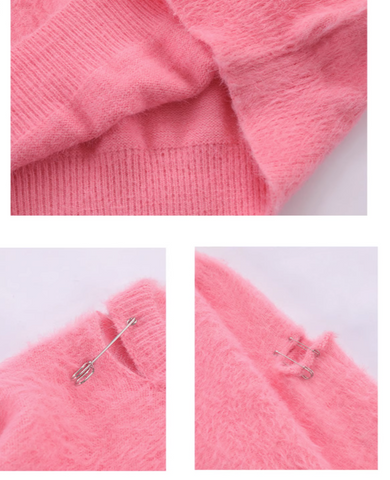 R Logo Fluffy Sweater